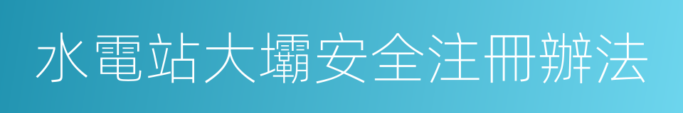 水電站大壩安全注冊辦法的同義詞