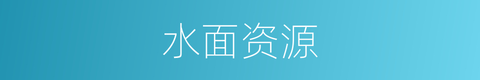 水面资源的同义词