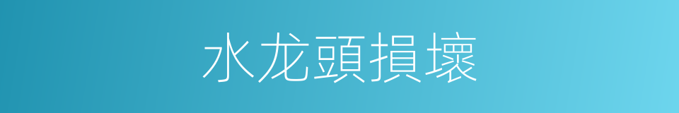 水龙頭損壞的同義詞