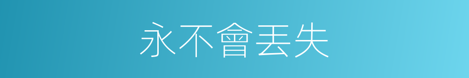 永不會丟失的同義詞