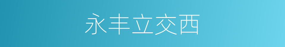 永丰立交西的同义词