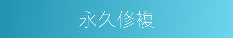 永久修複的同义词