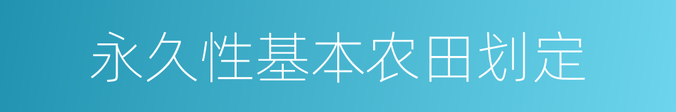 永久性基本农田划定的同义词