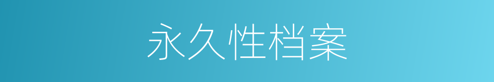 永久性档案的同义词