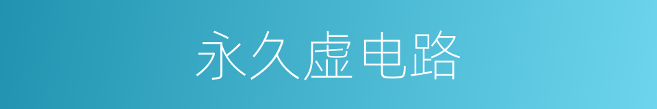 永久虚电路的同义词