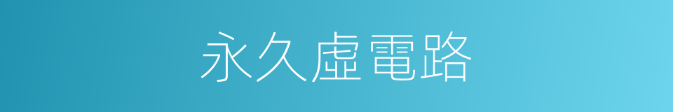 永久虛電路的同義詞