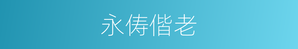 永俦偕老的意思