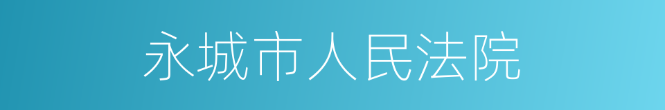 永城市人民法院的同义词