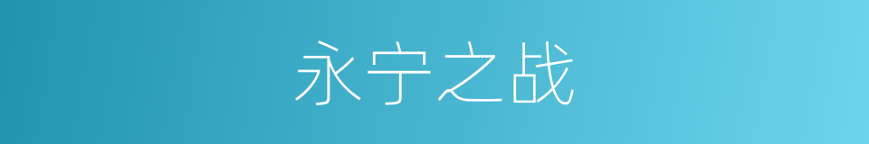 永宁之战的同义词