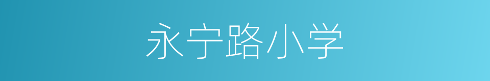 永宁路小学的同义词