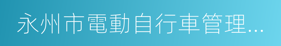 永州市電動自行車管理辦法的同義詞