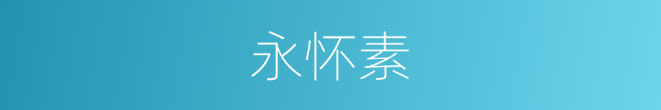 永怀素的同义词