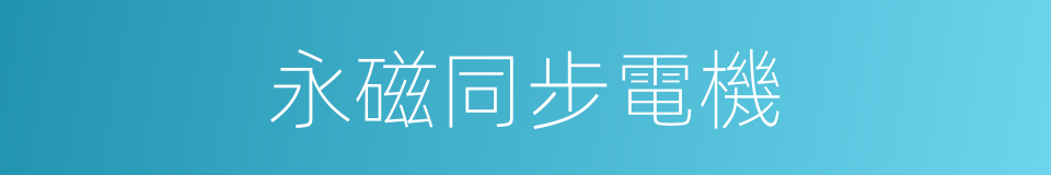 永磁同步電機的同義詞