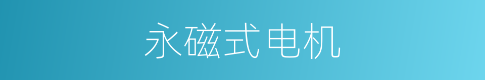 永磁式电机的同义词