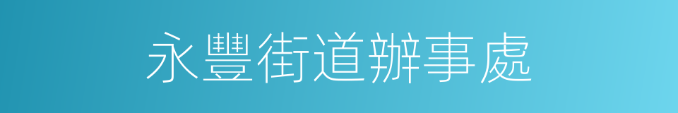 永豐街道辦事處的同義詞