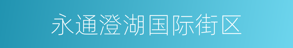永通澄湖国际街区的同义词