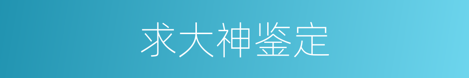 求大神鉴定的同义词