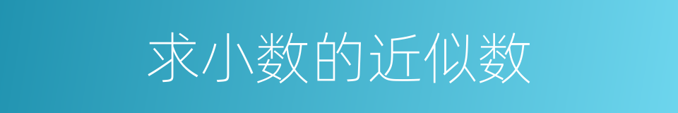 求小数的近似数的同义词