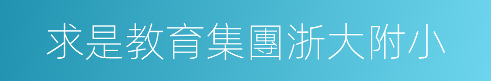 求是教育集團浙大附小的同義詞
