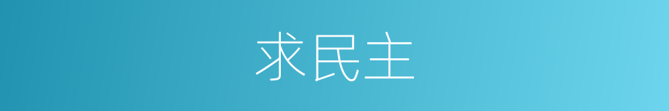 求民主的同义词