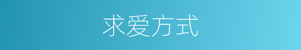 求爱方式的同义词
