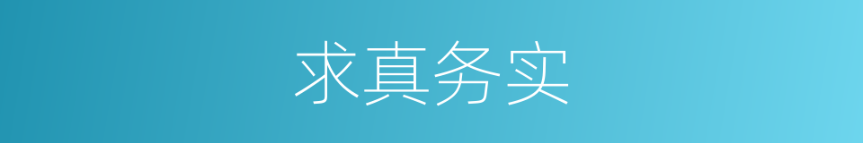 求真务实的意思