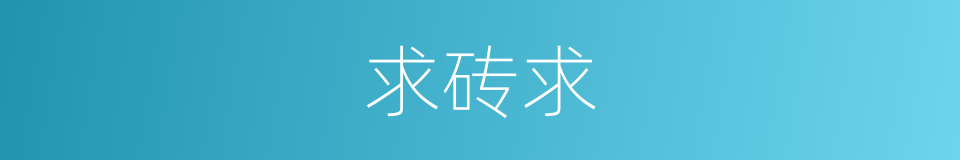 求砖求的同义词