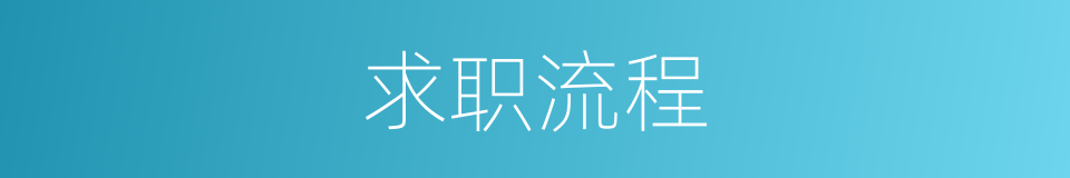 求职流程的同义词