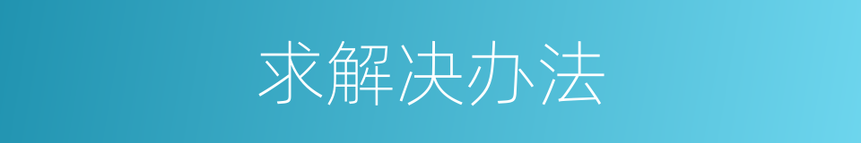 求解决办法的同义词