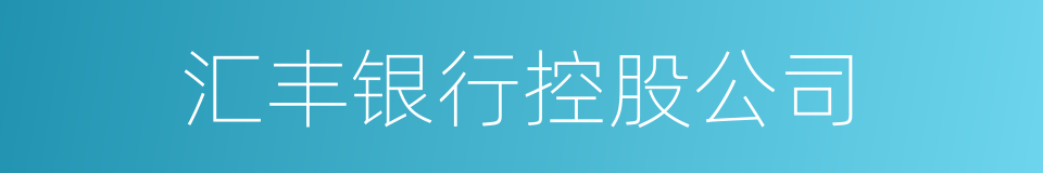 汇丰银行控股公司的同义词