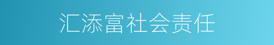 汇添富社会责任的同义词