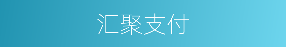 汇聚支付的同义词