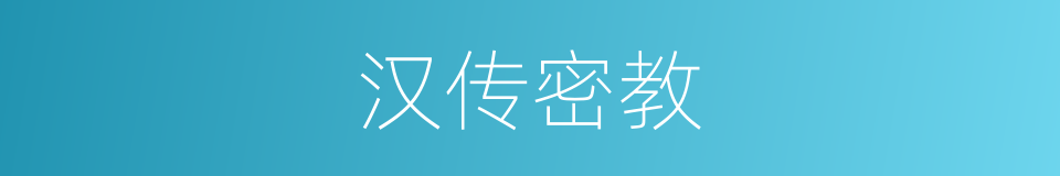 汉传密教的同义词