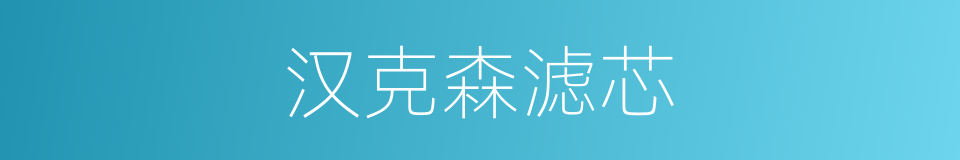 汉克森滤芯的同义词