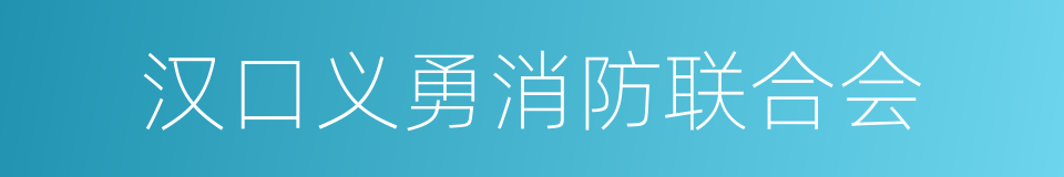 汉口义勇消防联合会的同义词