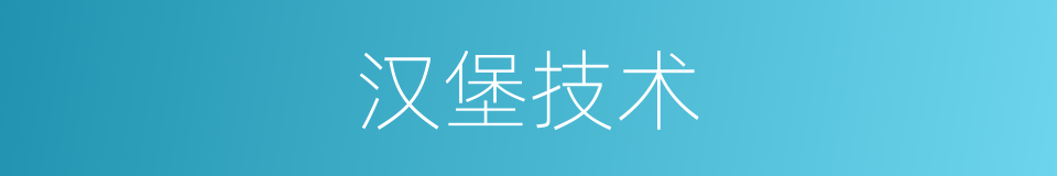汉堡技术的意思