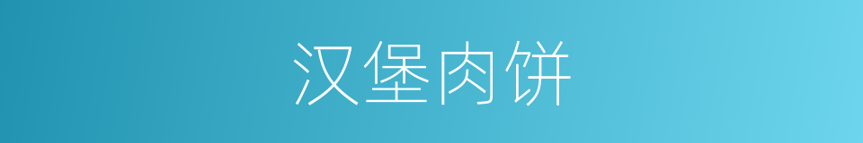 汉堡肉饼的同义词