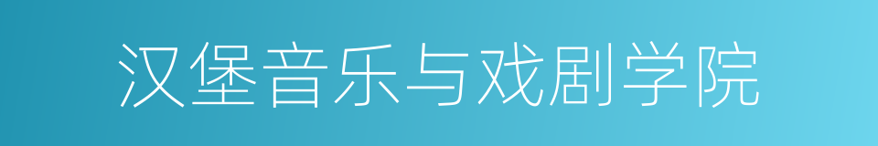 汉堡音乐与戏剧学院的同义词