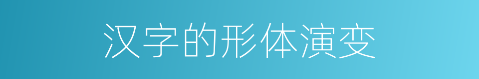 汉字的形体演变的同义词