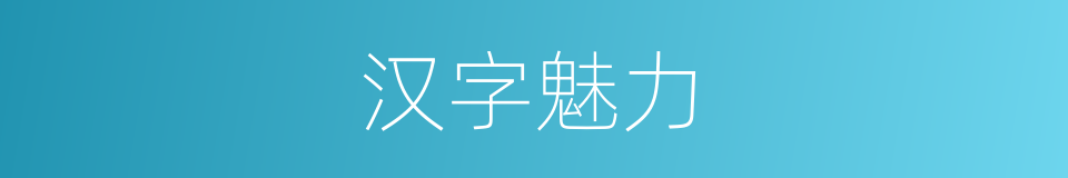 汉字魅力的同义词