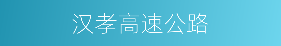 汉孝高速公路的同义词