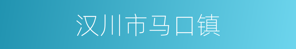 汉川市马口镇的同义词