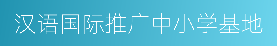 汉语国际推广中小学基地的同义词