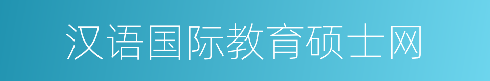 汉语国际教育硕士网的同义词