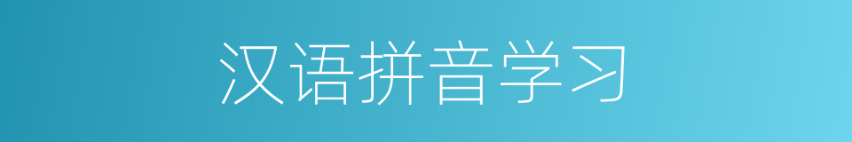 汉语拼音学习的同义词