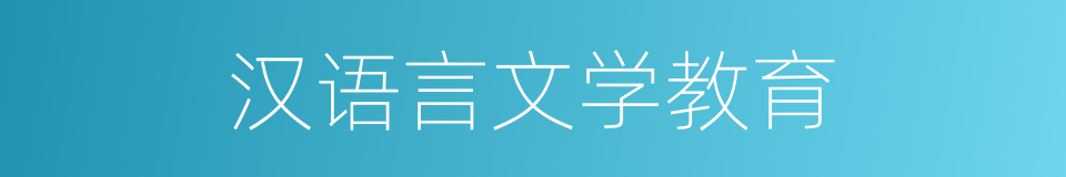 汉语言文学教育的同义词