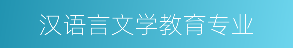 汉语言文学教育专业的同义词
