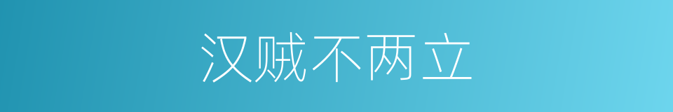 汉贼不两立的意思