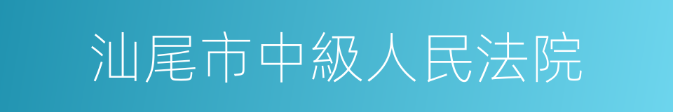 汕尾市中級人民法院的同義詞