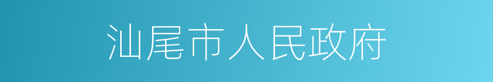 汕尾市人民政府的同义词